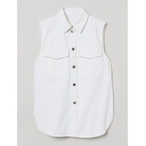 NWT White Denim H&M  Small button-up Oversized Vest